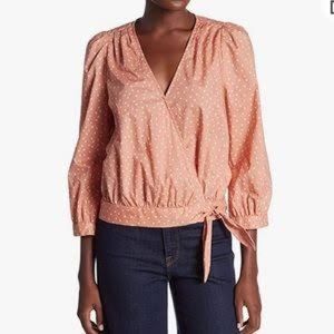Madewell Pink Wrap Top with stars